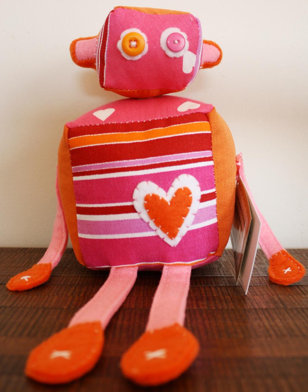 Boobeloobie Reu The Robot In Pink, Orange And White Accents
