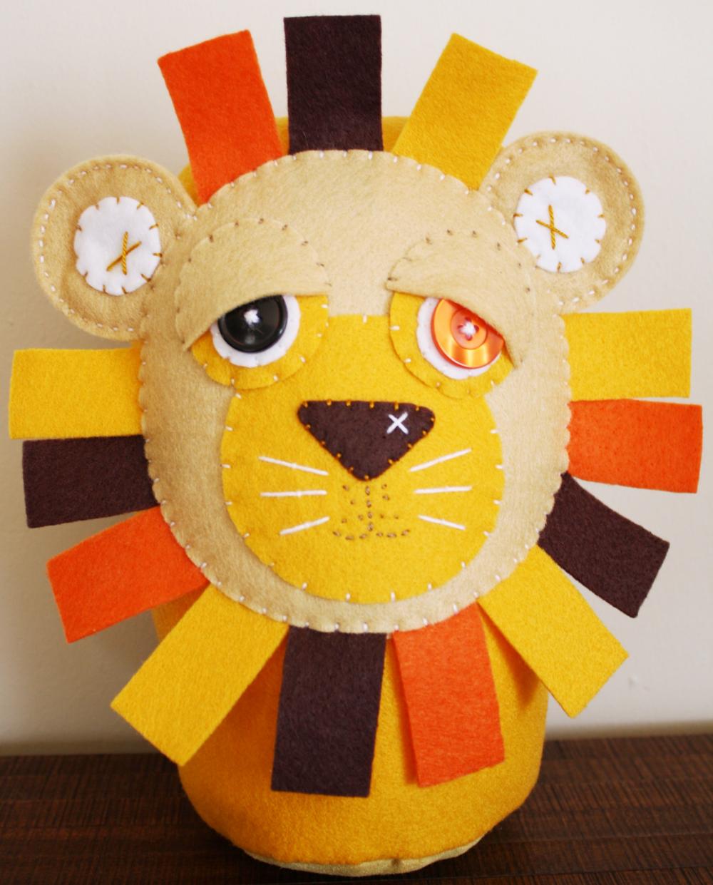 Boobeloobie Loogaroo The Lion In Cream, Yellow, Chocolate Brown, Orange And White Accents
